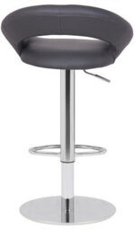 Lamboro Deluxe Sorrento Real Leather Kitchen & Breakasft Bar Stool,  Adjustable Swivel Gas Lift, Charcoal Grey - thumbnail 4