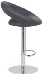 Lamboro Deluxe Sorrento Real Leather Kitchen & Breakasft Bar Stool,  Adjustable Swivel Gas Lift, Charcoal Grey - thumbnail 5