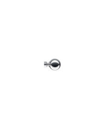 Unknown 28mm Fixed Length Metal Eyelet Curtain Pole Set In Chrome - Sphere Finial, 130Cm - thumbnail 2