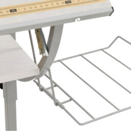 Berkfield Craft Desk White&grey 110X53X(58-87) Cm Engineered Wood&steel - thumbnail 6