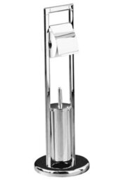 Orsina Unique Chrome Bathroom Set,toilet Brush & Roll Large Holder,toilet Roll Stand With Integrated Loo Brush