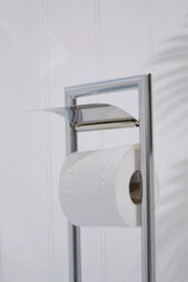 Orsina Unique Chrome Bathroom Set,toilet Brush & Roll Large Holder,toilet Roll Stand With Integrated Loo Brush - thumbnail 5