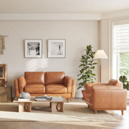 Valencia Artisan Leather Loveseat Sofa Cognac Nappa 11000 Top Grain Leather Alder Wood Legs And Frame - thumbnail 5