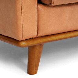 Valencia Artisan Leather Loveseat Sofa Cognac Nappa 11000 Top Grain Leather Alder Wood Legs And Frame - thumbnail 8