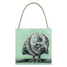 Louise Brown Wooden Owl Plaque Green (One Size) - thumbnail 1