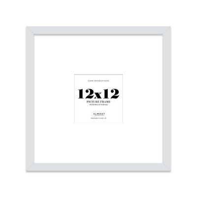 "12X12"" Light Grey Picture Frame - 12X12"" Square Frame With 8X8"" Mount For 12X12""/8X8"" Pictures Vintage Style Thin Edge, 1 Pack" - image 1