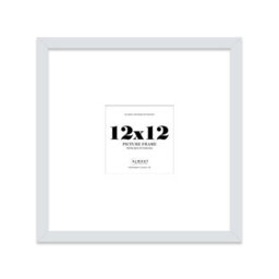 "12X12"" Light Grey Picture Frame - 12X12"" Square Frame With 8X8"" Mount For 12X12""/8X8"" Pictures Vintage Style Thin Edge, 1 Pack" - thumbnail 1