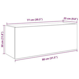 Vidaxl Bathroom Wall Cabinet Concrete Grey 80X25X30 Cm Engineered Wood - thumbnail 3
