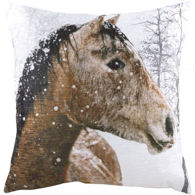 Evans Lichfield Photo Horse Printed Feather Filled Cushion - image 1