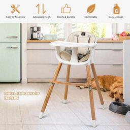Costway 3 In 1 Baby Infant High Chair Feeding Dining Chair W/ Food Tray & Safety Belt - thumbnail 4