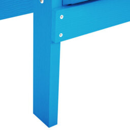 Beliani Garden Chair In Matt Blue Faux Wood With Footstool - Weather-Resistant Modern Outdoor Seating - thumbnail 9