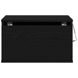 Berkfield Modern Bedside Cabinet With Led Wall-Mounted Black Oak 50X36X30 Cm - thumbnail 6