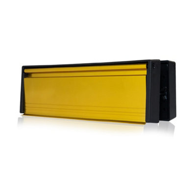 "UAP Limited Uap Framemaster 12"" Satin Gold Aluminium Letterbox For Wooden Composite And Upvc Doors 20 To 40mm" - image 1