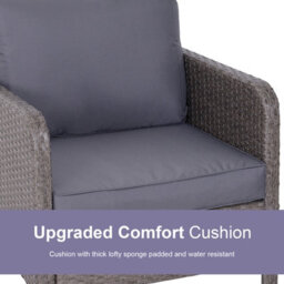 Outsunny 5 Pieces Outdoor Patio Furniture Set Wicker Conversation Set Dark Grey - thumbnail 5