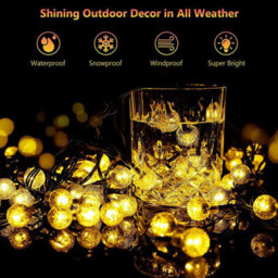 SuperGift.com 50 Led 16Ft/5M Solar String Lights, Solar Powered Waterproof Garden Crystal Ball Decorative Lights Indoor Outdoor - thumbnail 6