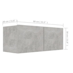 Vidaxl Tv Cabinet Concrete Grey 80X30X30 Cm Engineered Wood - thumbnail 9