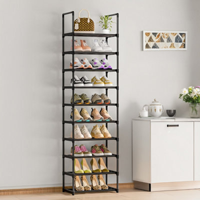 Thehotsale 10 Tier Rack Customizable Metal Shoe Rack In Black, Assembly Required - image 1