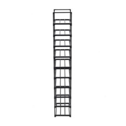 Thehotsale 10 Tier Rack Customizable Metal Shoe Rack In Black, Assembly Required - thumbnail 4