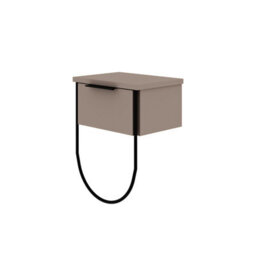 Decortie Norfolk Modern Bedside Table Nightstand 33Cm Bedroom Storage Mocha Grey H 44Cm - thumbnail 2