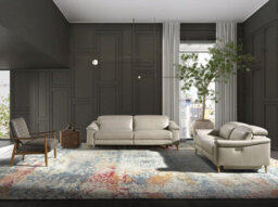 Angel Cerda Elegant Dark Grey Leather Armchair With Honey-Colored Legs - thumbnail 3