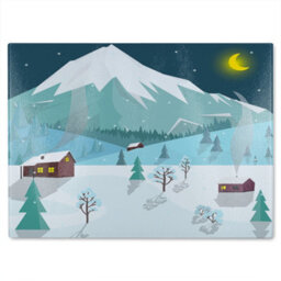 Benjamin Tate Design Winter Landscape Dining Glass Chopping Boarddesigner Style - thumbnail 1