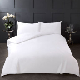 Ohs 100% Cotton Duvet Cover With Pillow Case Bedding Set, White - King