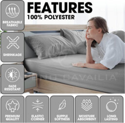 Gaveno Cavailia Microfiber Fitted Sheet King Grey Luxurious Premium Quality Bedsheet - thumbnail 2