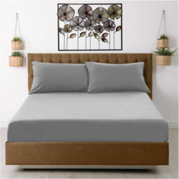 Gaveno Cavailia Microfiber Fitted Sheet King Grey Luxurious Premium Quality Bedsheet - thumbnail 1