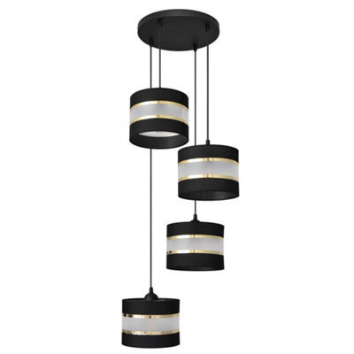 Luminosa Lighting Luminosa Helen Cluster Pendant Ceiling Light Black, Gold 35Cm - image 1