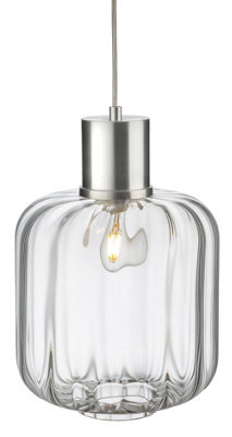 Luminosa Lighting Luminosa Eton Pendant Light Aluminium With Clear Glass