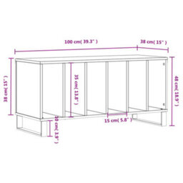 Vidaxl Record Cabinet Grey Sonoma 100X38X48 Cm Engineered Wood - thumbnail 9