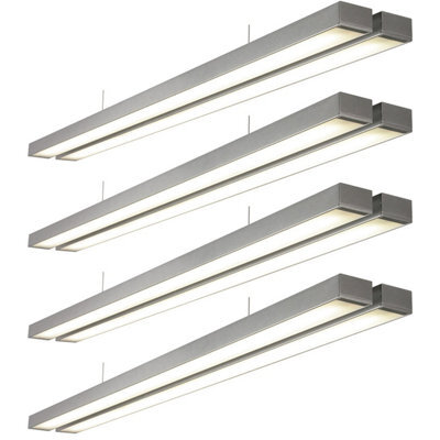 4 Pack Twin Commercial Led Suspension Light - 1494 X 156mm - 2 X 26W Cct Led - image 1