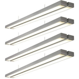 4 Pack Twin Commercial Led Suspension Light - 1494 X 156mm - 2 X 26W Cct Led - thumbnail 1