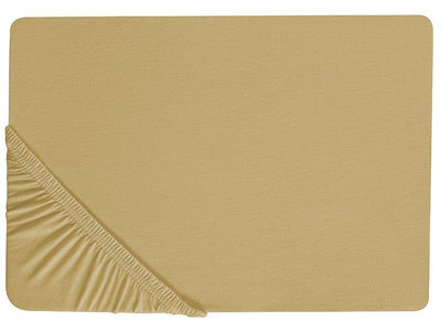 Beliani Fitted Sheet Janbu Cotton 200 X 200 Cm Olive Green - image 1