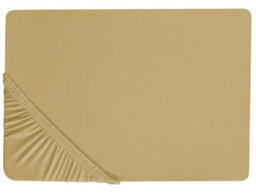 Beliani Fitted Sheet Janbu Cotton 200 X 200 Cm Olive Green