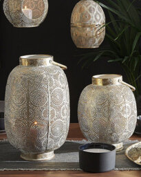 Beliani Lantern Lantau Metal 30 Cm Gold - thumbnail 2