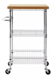 Orsina Sturdy 3 Tier Kitchen Trolley, Stylish Garden Drinks Trolley, Eco Friendly Island Trolley For Kitchen