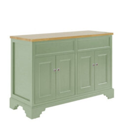 Homestylestore Pastel Green And Oak 1210mm Bathroom Vanity Unit And Round Chrome Handles - thumbnail 1