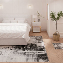 Loomed Silver Grey Transitional Contemporary Abstract Living Area Rug 160X230Cm - thumbnail 2