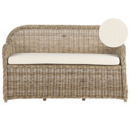Beliani Garden Bench With Cushion Susua 150 Cm Rattan Natural - thumbnail 1