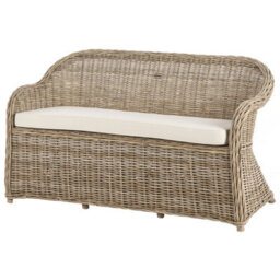Beliani Garden Bench With Cushion Susua 150 Cm Rattan Natural - thumbnail 4