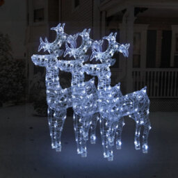 Berkfield Colourful Reindeer Christmas Decorations 3 Pcs 60X16X100 Cm Acrylic - thumbnail 2