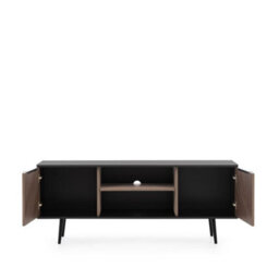 Arte Pinelli Tv Cabinet 150Cm - Sleek Design In Black Graphite & Oak - W1500mm X H600mm X D410mm - thumbnail 3
