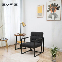 Evre Dark Grey Fabric Accent Armchair Tub Chair With Metal Frame - thumbnail 7