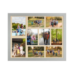 AK Frames 20X16 Silver Modern Multi Photo Frame With Ivory Mount - Holds 9 Apertures (2X) 7X5, (7X) 6X4 Photos - thumbnail 1