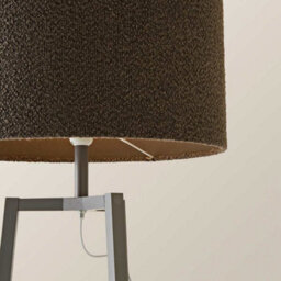 Valuelights Hiru Grey 3 Tier Shelf Floor Lamp With Charcoal Boucle Shade - thumbnail 4