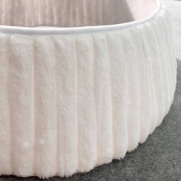 Amorly 28Inch White Striped Plush Faux Fur Christmas Tree Collar, Soft Boho Tree Ring Base Cover For Festive Christmas Tree Home Decor - thumbnail 4