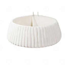 Amorly 28Inch White Striped Plush Faux Fur Christmas Tree Collar, Soft Boho Tree Ring Base Cover For Festive Christmas Tree Home Decor - thumbnail 1
