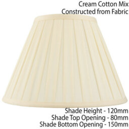 "6"" Tapered Drum Lamp Shade Cream Box Pleated Fabric Cover Chandelier Clip On" - thumbnail 2