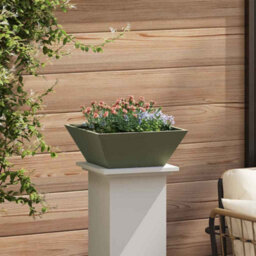 Berkfield Modern Garden Bowl Planter Olive Green 40X40X15 Cm Steel - thumbnail 4